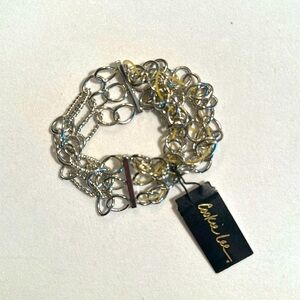 Silver chain stretch bracelet